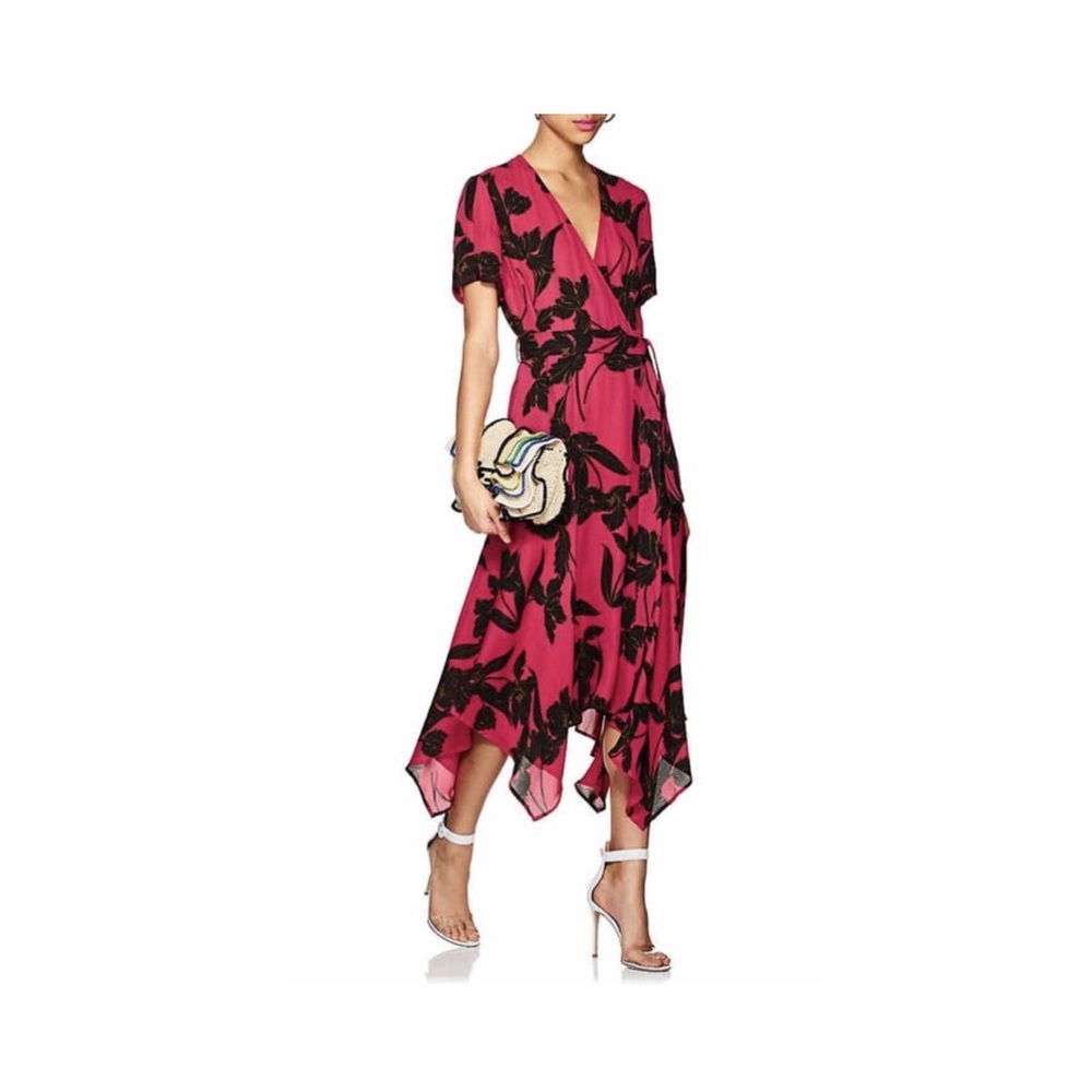 A.L.C Cora Floral-Print Silk Midi Wrap Dress